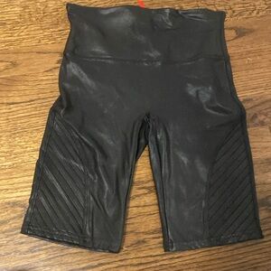 Spanx Faux Leather Moto Biker Shorts